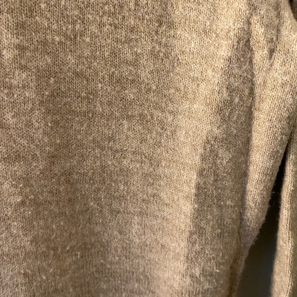 Anthropologie Tan Oat Sonoran Cowl Neck Wool Cotton Blend Sweater Dress size M - Picture 7 of 9